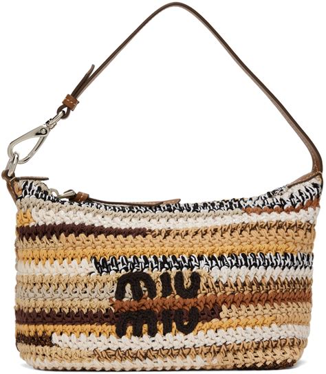 miu miu brown bag|miu miu crochet bag.